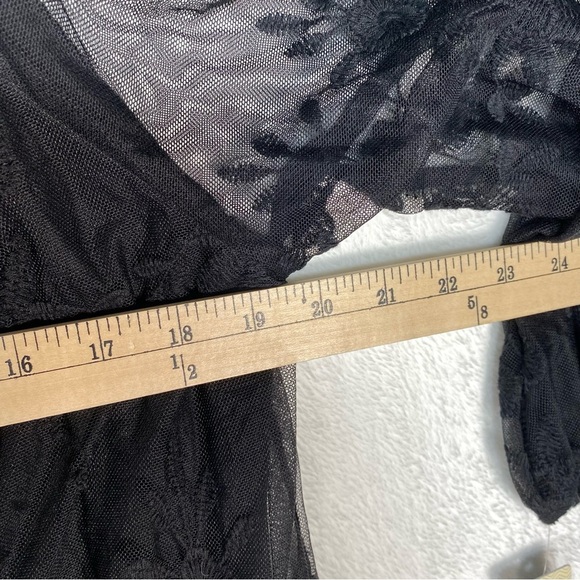 NWT Halo Black Flowing Top 3/4 Sleeve Size 1X‎ Goth Witchy Whimsical - Picture 7 of 10